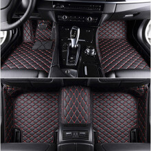 (Zwart Rood) Aangepaste 5-zits auto-vloermatten voor BMW E87 1-serie 4-deurs bouwjaar 2004-2013 Interieurdetails