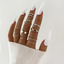 -4 Punk Gold Kette Ring Set Für Teenager Frauen Mode Hohl Offene Ringe Geschenk 2024 Hochzeit Schmuck Party