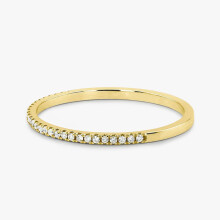 (7Rose Gold) 14k gouden damesverlovingsring volledig geplaveid met zirkonia, zilverkleurig, eenvoudig damessieraad