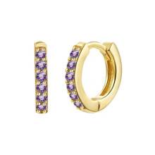 -10 Kristallen Gouden Creolen voor Vrouwen 925 Sterling Zilveren Oorbellen Europa en Amerika Pendientes