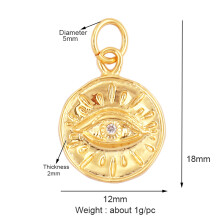 (AAF7013 GoldChina) Boze Oog Bedel Hanger 18k Echt Verguld Met Kubieke Zirkonia Cz Geplaveid Religieus