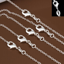 (60 cm) 5 teile/los 925 Sterling Silber Kette Halskette Silber Mode herren Schmuck Rolo Kette 1mm Halskette