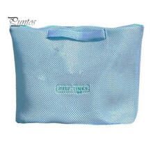 (blu) Borsa portaoggetti da golf, borsa portabiancheria in rete portatile, organizer per vestiti, grande