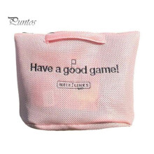 (rosa) Borsa da golf con rete per bucato, organizer per vestiti, grande capacità, accessori da golf