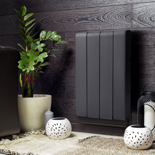 Living And Home 700W Wall Mounted Electric Ceramic Radiator Space Heater, Black