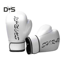 (weiß, Erwachsene) 1 Paar Boxhandschuhe aus Kunstleder, professionelles Training, Muay Thai, freies