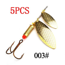 (3005-007-5PCS) Ftk 1pcs/5pcs/8pcs Barra giratoria de metal Señuelo de cuchara de lentejuelas 12cm 20g