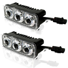 2x 3-LED DRL Tagfahrlicht/Nebelscheinwerfer, Superweiß 6000-7000K, 12V, Universal, wasserdicht, Montagekit