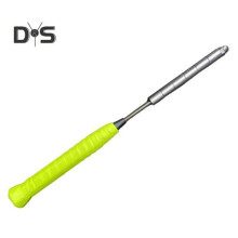 (fluorescent green) Badminton Racket Training Device Anti-slip Handle Realistic Design Stainless Steel Construction Badminton Swing