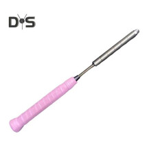 (pink) Badminton Racket Training Device Anti-slip Handle Realistic Design Stainless Steel Construction Badminton Swing Trainer