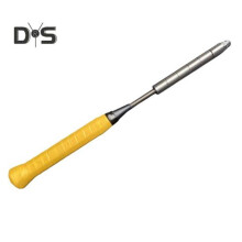 (orange) Badminton Racket Training Device Anti-slip Handle Realistic Design Stainless Steel Construction Badminton Swing Trainer
