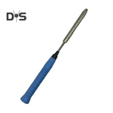 (blue) Badminton Racket Training Device Anti-slip Handle Realistic Design Stainless Steel Construction Badminton Swing Trainer