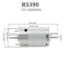 (22000RPM) R380 390 555 775 DC-motor 12V / 24V Dual Shaft Micro-motor R140 795 895 met dubbele kogellagers