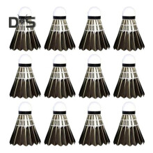 (12pcs) 3/6/12pcs Badminton Shuttlecocks Birdies Feather Shuttlecocks Black Duck Feather Badminton Balls For Indoor Outdoor Sports