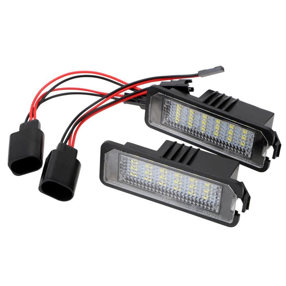 2pcs 12v 6500k Car Number Plate Lights For Vw Golf Mk4 Mk5 Mk6 Passat Polo Cc Eos 18smd Error Free Led Car Accessories