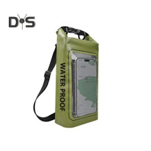 (legergroen, M) 2l/5l waterdichte telefoonhoes Grote capaciteit Dry Bag Zwemheuptas Voor mobiele telefoons
