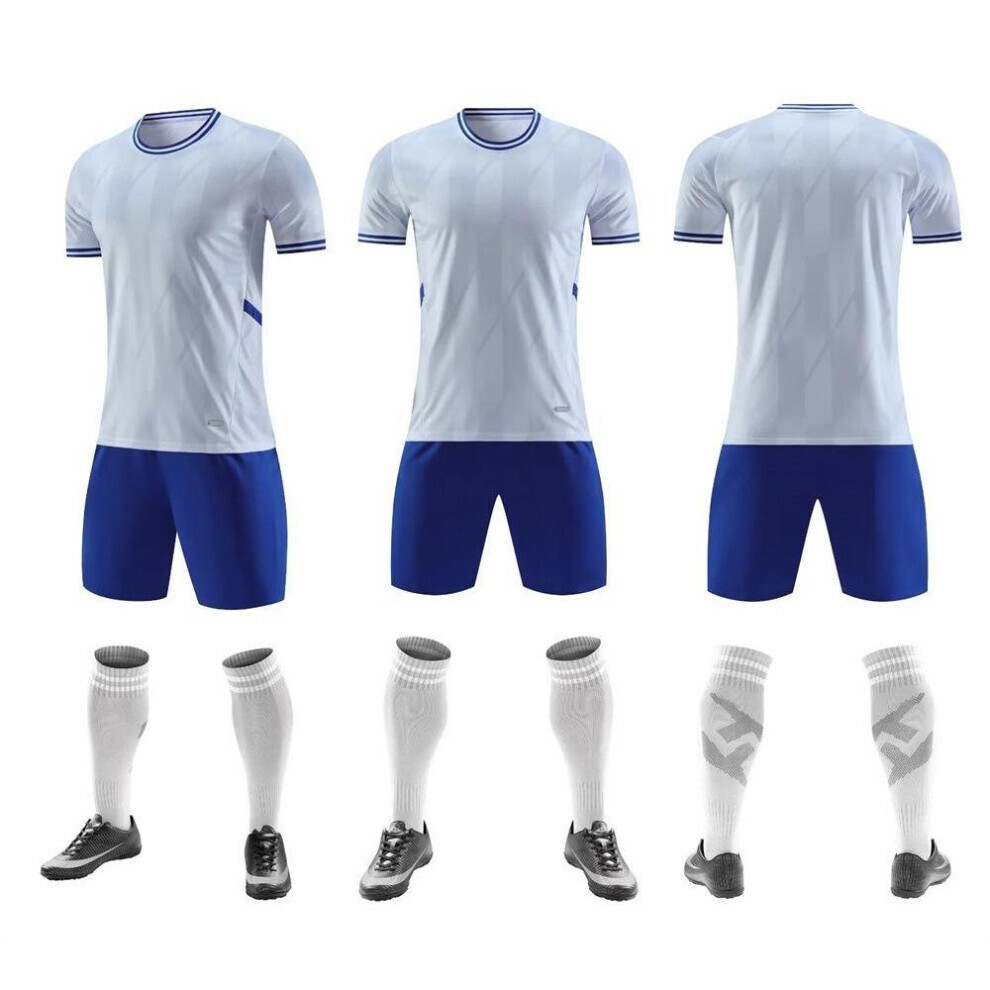 (white, 3XS) Unisex Football Training Jerseys With Prints For Adults & Kids - Short-sleeved Sports Uniforms For Schools
