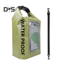 (legergroen, L) 2l/5l waterdichte telefoonhoes Grote capaciteit Dry Bag Zwemheuptas Voor mobiele telefoons