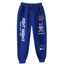 (blauw, XL) Briefprint Sweatpants Baggy Pants Dames Joggingbroeken Harajuku Wijde Pijpen Potlood Broek