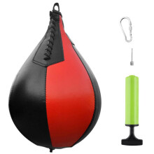 (nero, rosso) Boxe Speed Ball in pelle PU MMA Muay Thai Training Strike Bag Kit Boxe Punch Ball con