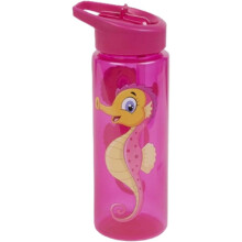 Ravensden 19cm Seahorse Drinking Flask for Kids - BPA-Free, Flip-Straw Lid, Shatterproof & Dishwasher Safe (Ages 3+)