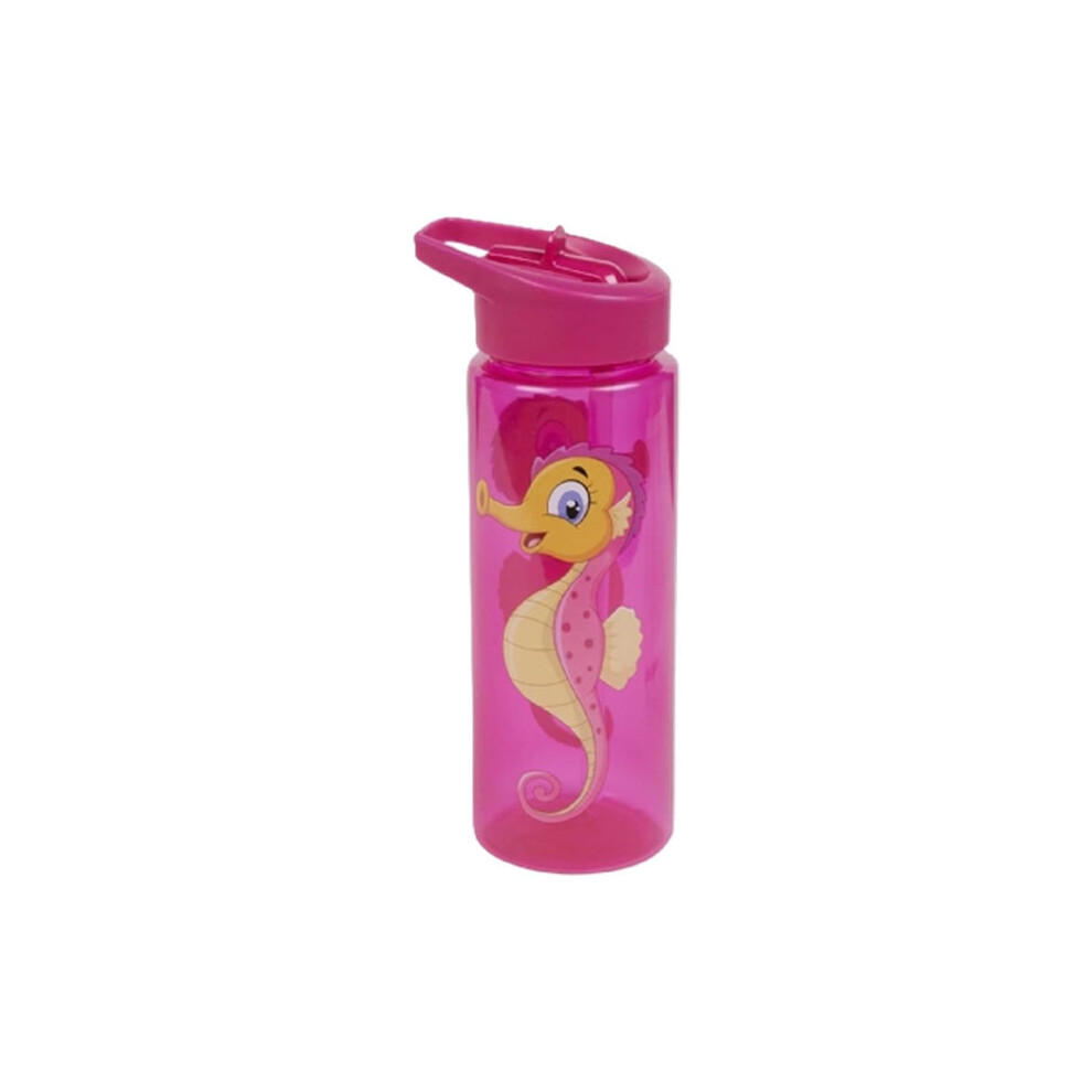 Teddys Trove Ravensden 19Cm Seahorse Drinking Flask For Kids - Bpa-Free, Flip-Straw Lid, Shatterproof & Dishwasher Safe (Ages 3+)
