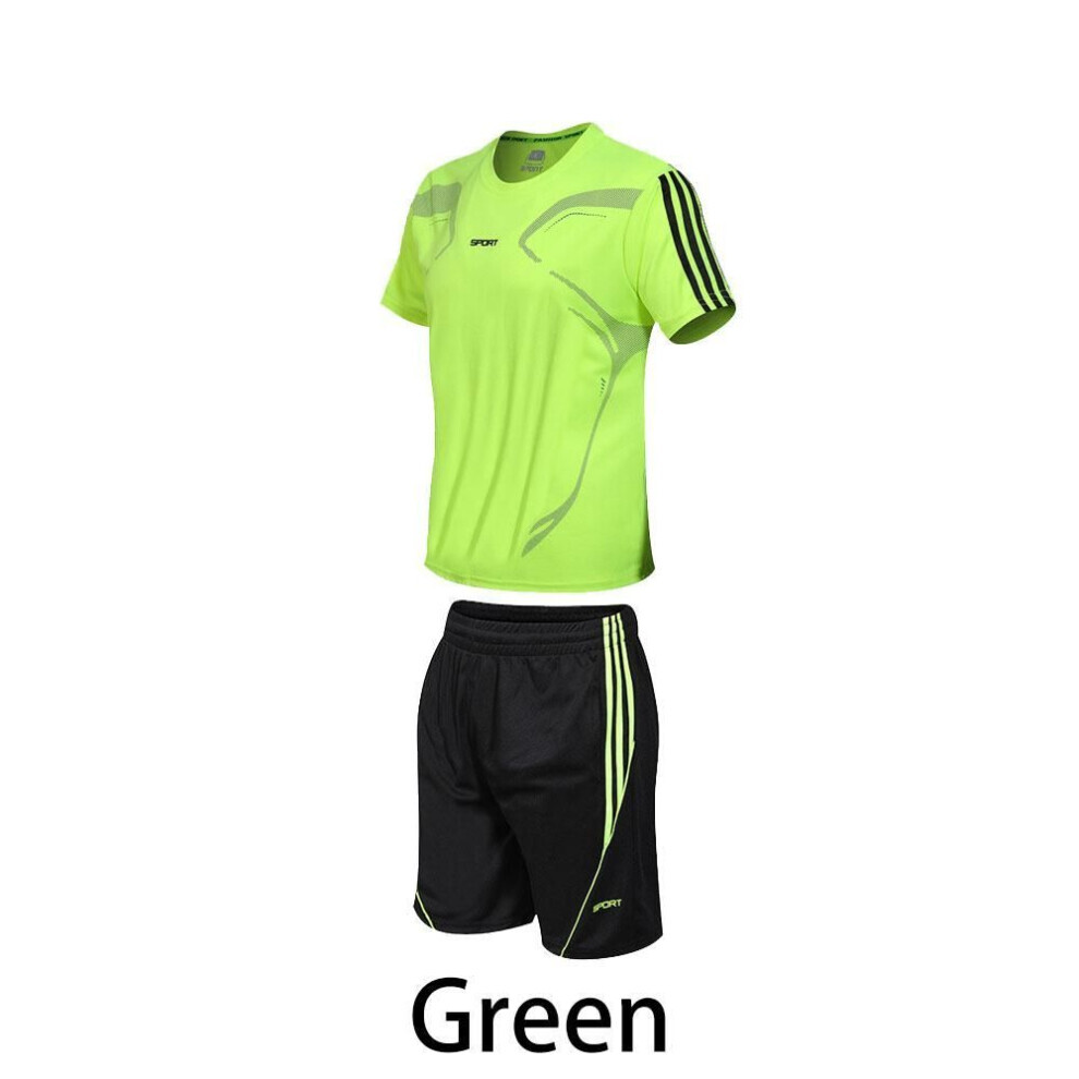 (vert, M) Tenue d'été pour hommes T-shirts décontractés à manches courtes Tenue de sport de ville pour hommes