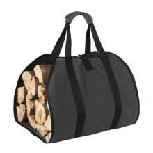(schwarz) Brennholz-Aufbewahrungstasche, Tragetasche für Holzscheite, mit Griff, kratzfest, schmutzabweisend,