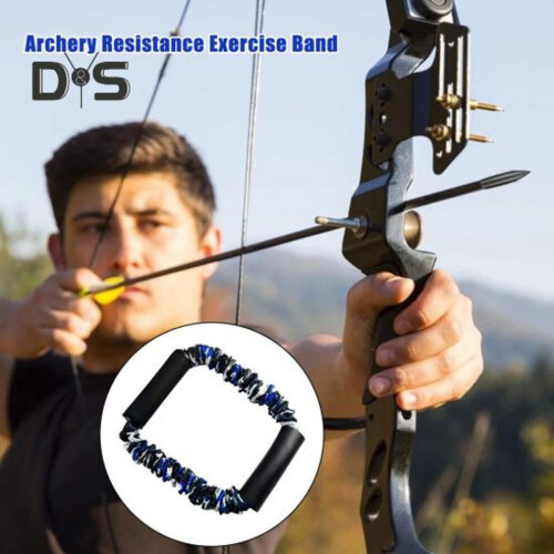 (red) Archery Bow Strength Trainer 25/45/65 Lbs Resistance Exercise Band Arm Strength Training Archery Draw Release Stretch Band Training 2