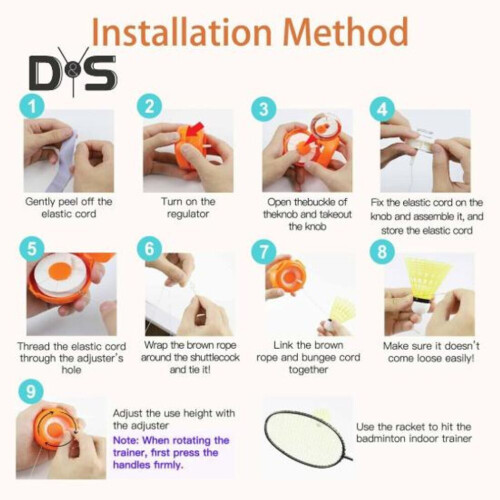 Badminton Rebound Trainer Selbsttrainingsgerät mit elastischem Seil Einfache Installation Badminton 1