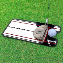 (HT362) Golf-Putting-Spiegelmatte: Schwungübungen und Haltungskorrekturtrainer.