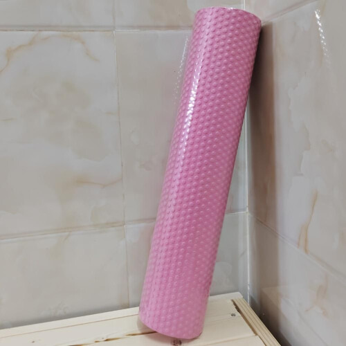 (pink, 44.96cm) Premium Yoga Roller, Round Eva Foam Cylinder Hexagonal Pattern Roller For Pilates Exercise, Enhanced Home Workouts