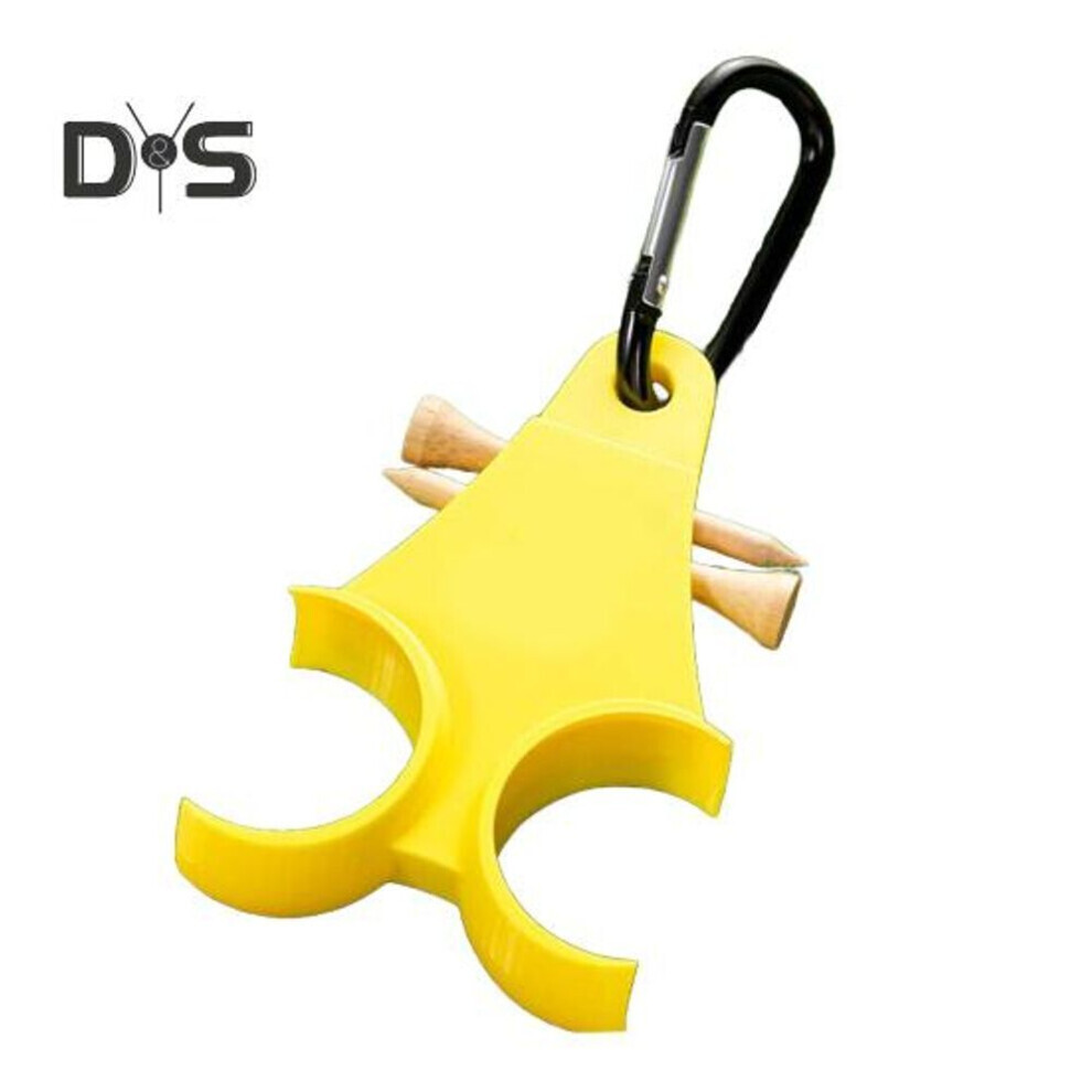 (jaune) Porte-balles de golf avec clip Porte-balles et tees de golf multicolores imprimés en 3D pour sac de golf Contient 2 balles et 2 tees