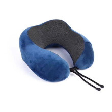 (blu) Cuscino da viaggio a forma di U, cuscini cervicali in memory foam, cuscino cervicale massaggiante