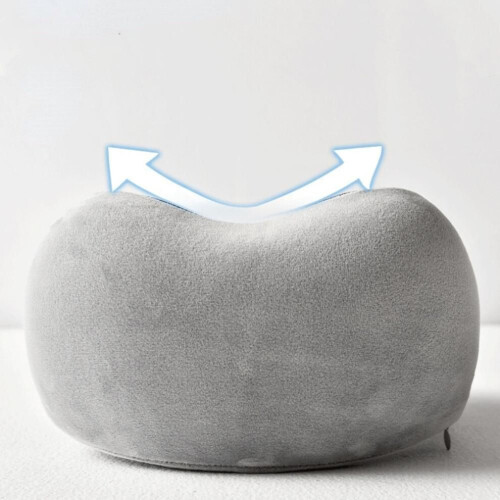 (blu) Cuscino da viaggio a forma di U, cuscini cervicali in memory foam, cuscino cervicale massaggiante 2