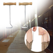 2 Pieces Horse Boot Pulls Hooks Wood Handle Iron Equestrian Tools Men Women Comfortable