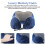 (blu navy) Cuscino da viaggio a forma di U, cuscini cervicali in memory foam, cuscino cervicale massaggiante 2