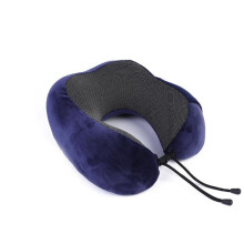 (blu navy) Cuscino da viaggio a forma di U, cuscini cervicali in memory foam, cuscino cervicale massaggiante