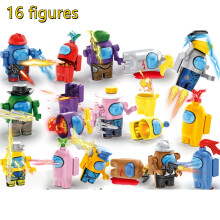 (16 poupées) 16 poupées Comprend des armes Jeu de base Star Space Alien Peluche Blocs de construction Modèle classique