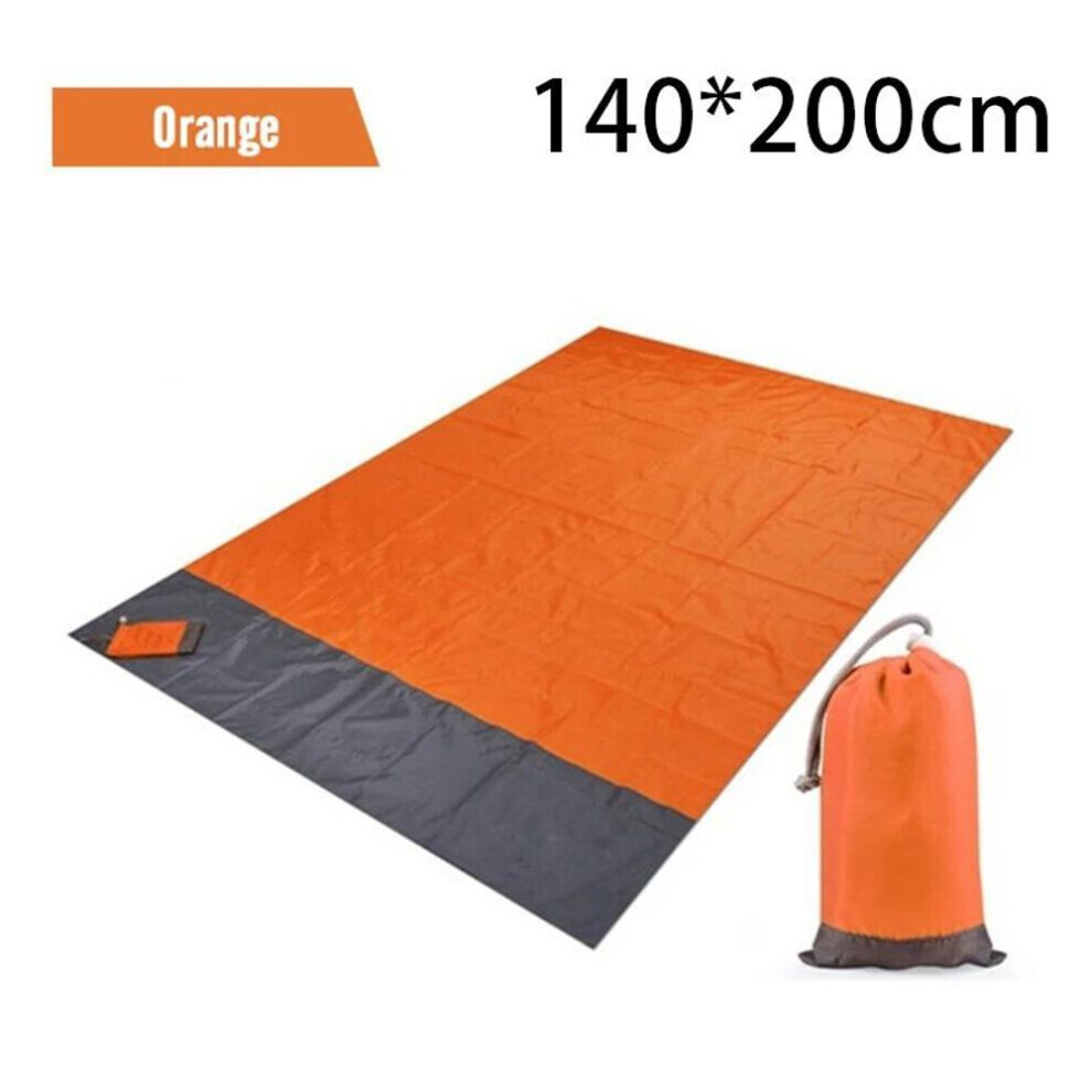 (orange, 140*200cm) Tapis de plage de poche imperméable pour l'extérieur Couverture de plage pliable pour le camping Tapis de pique-nique