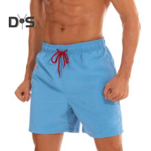 (lichtblauw, L) Heren strandshorts Trekkoord taille Verstelbare pasvorm Casual shorts met zakken Effen