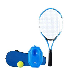 (Blue Tennis Racket Set) Portable Tennis Trainer Rebound Single Tennis Racquets Set Beginners Sports Game Toys Children