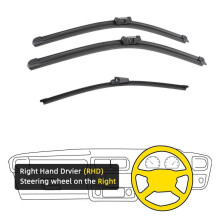 (Rechts) 3 stuks voor Skoda Fabia 5j Hatchback 2006-2013 21" 21" 13" Voor- en achterruitenwisserbladen
