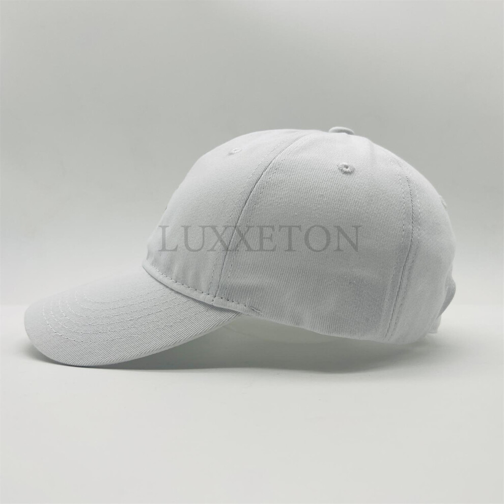 Casquette de baseball unisexe à imprimé floral (blanche) pour femme et homme, style coréen, tendance, avec lettres