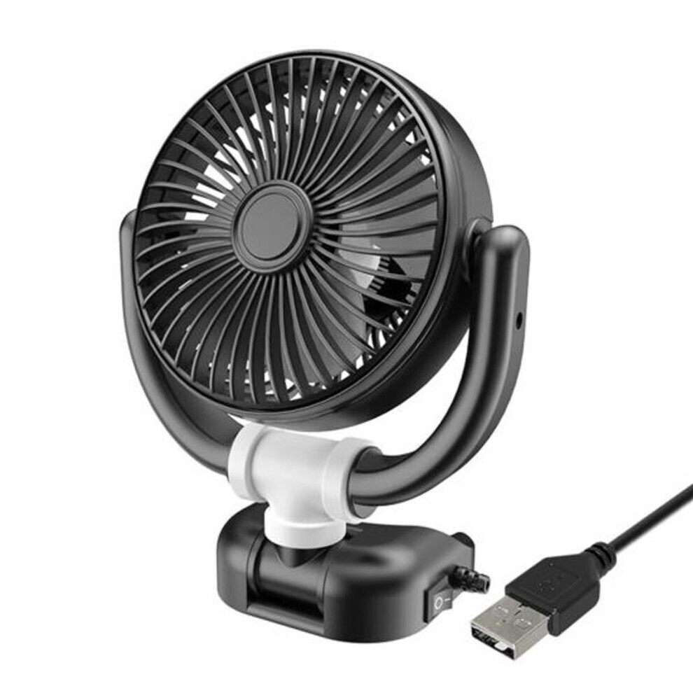Ventilateur de voiture USB 360Â - Puissant, ultra-silencieux, plug-and-play, refroidissement personnel, climatiseur auto (noir, blanc)
