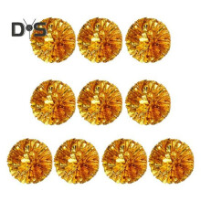 (golden) 10pcs Cheerleader Pom Poms Metallic Cheerleader Pompoms With Finger Ring Cheering Props For Squad Team Sports Game Dance