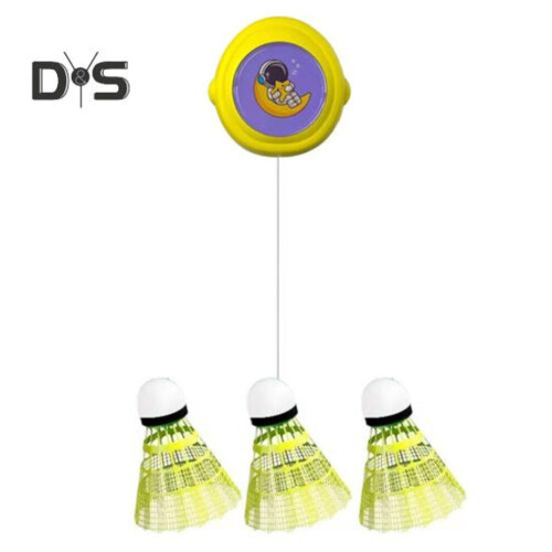 (gelb) Badminton Rebound Trainer Selbsttrainingsgerät mit elastischem Seil Einfache Installation Badminton