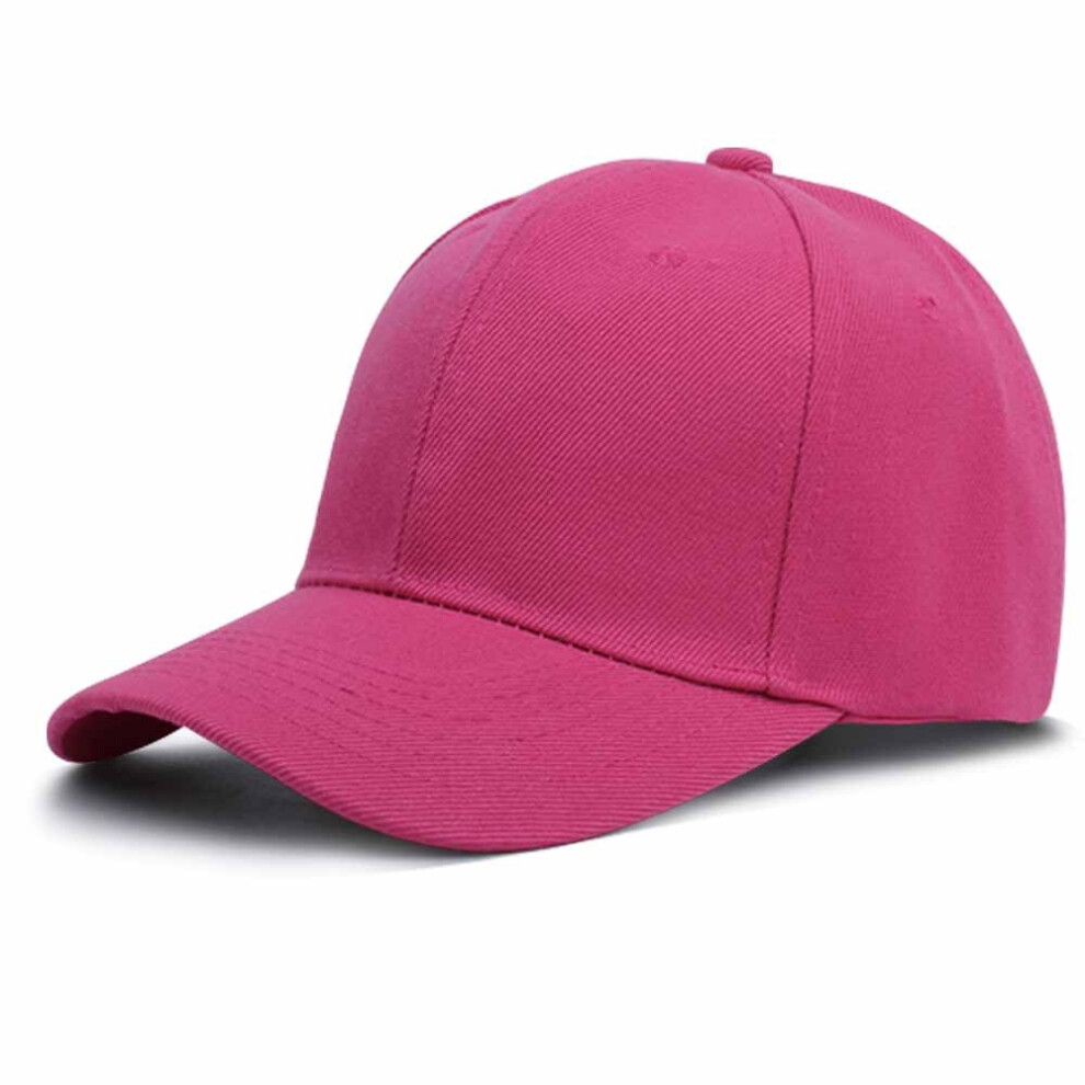 Casquette de baseball multicolore pour homme (rouge foncé réglable) - Casquette à visière - Couleur unie - Réglable