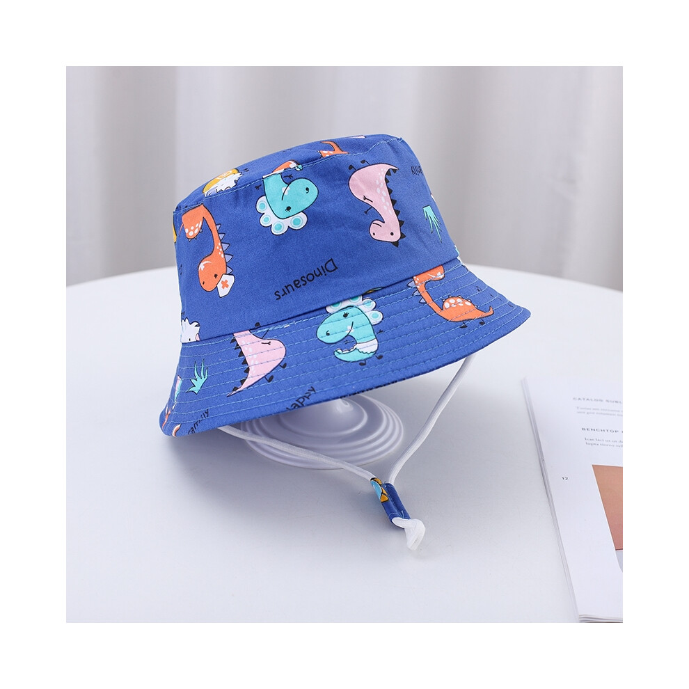 (54 cm 6-8 ans Dinosaure bleu) 2024 Nouvelle mode été enfants seau chapeau Bob tout-petit bébé dessin animé imprimé