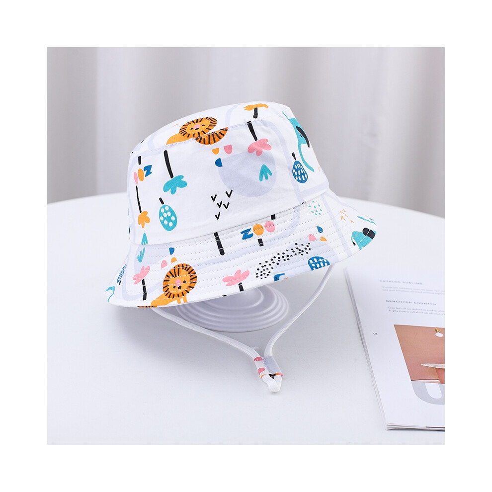 (52 cm 3-5 ans lion zoo) 2024 Nouvelle Mode Été Enfants Bob Chapeau Tout-petit Bébé Dessin Animé Imprimé